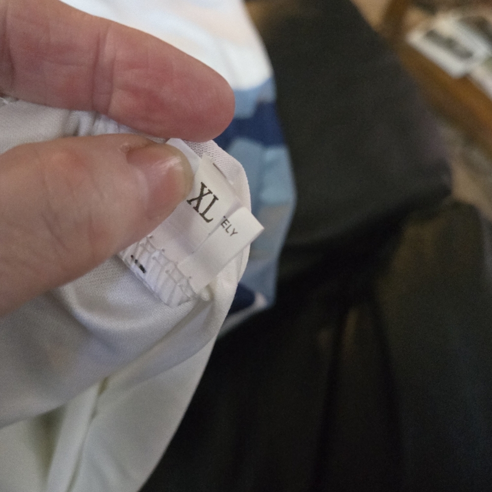 Free People NEW no tags striped whit&blue mock neck tunic/dress szXL - Picture 9 of 9